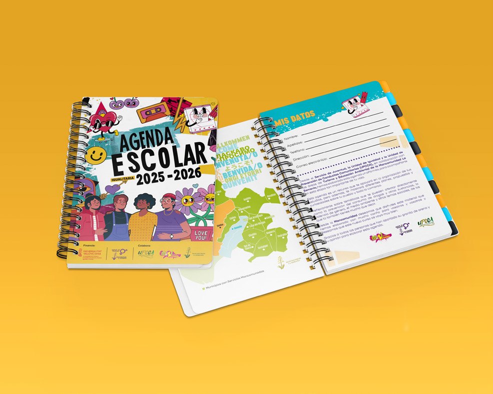 Agenda escolar de La Serranía, interior con calendario