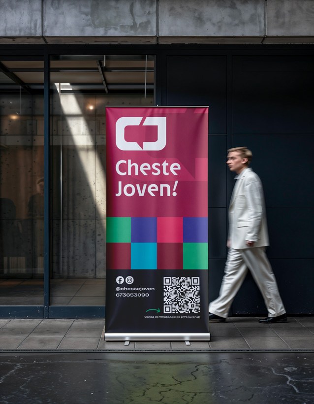 Cheste Joven — rollup de presentación de la identidad de juventud del Ayuntamiento de Cheste